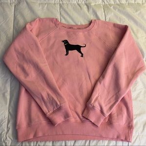 pink black dog crew neck